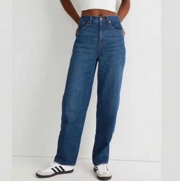 NWOT Madewell Baggy Straight Balloon Jeans in Dark Worn Indigo Wash Size 30 - Picture 3 of 12